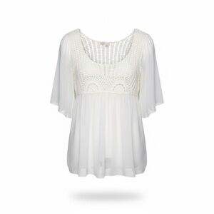 Adiva Sheer Crochet Boho Blouse